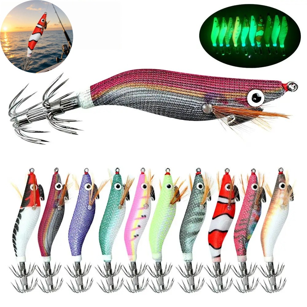 Luminous Squid Jig Lure Artifi - Saltwater Fishing Hook ulasan dan harga