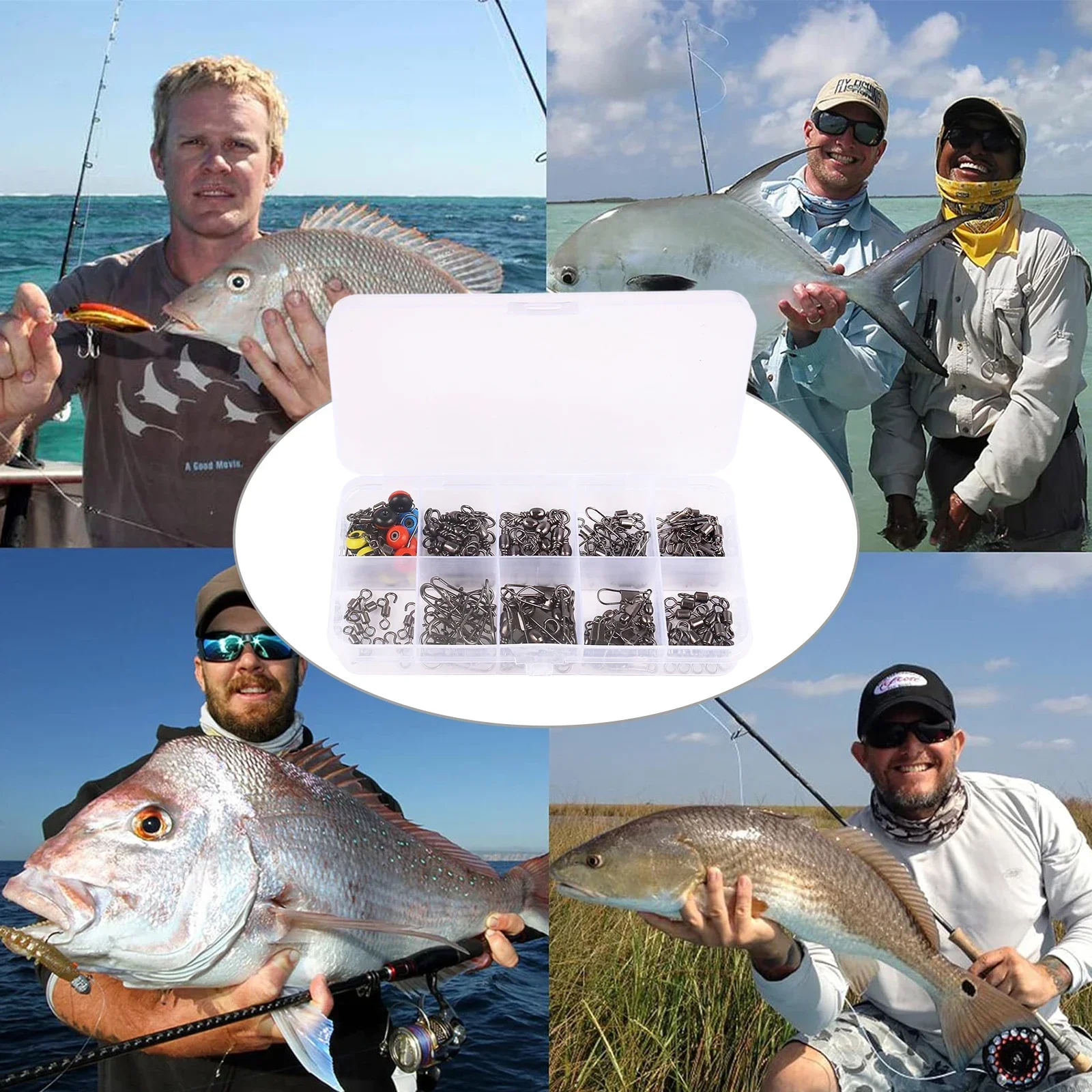115pcs Fishing Swivel Connecto - Tackle Box ulasan dan harga