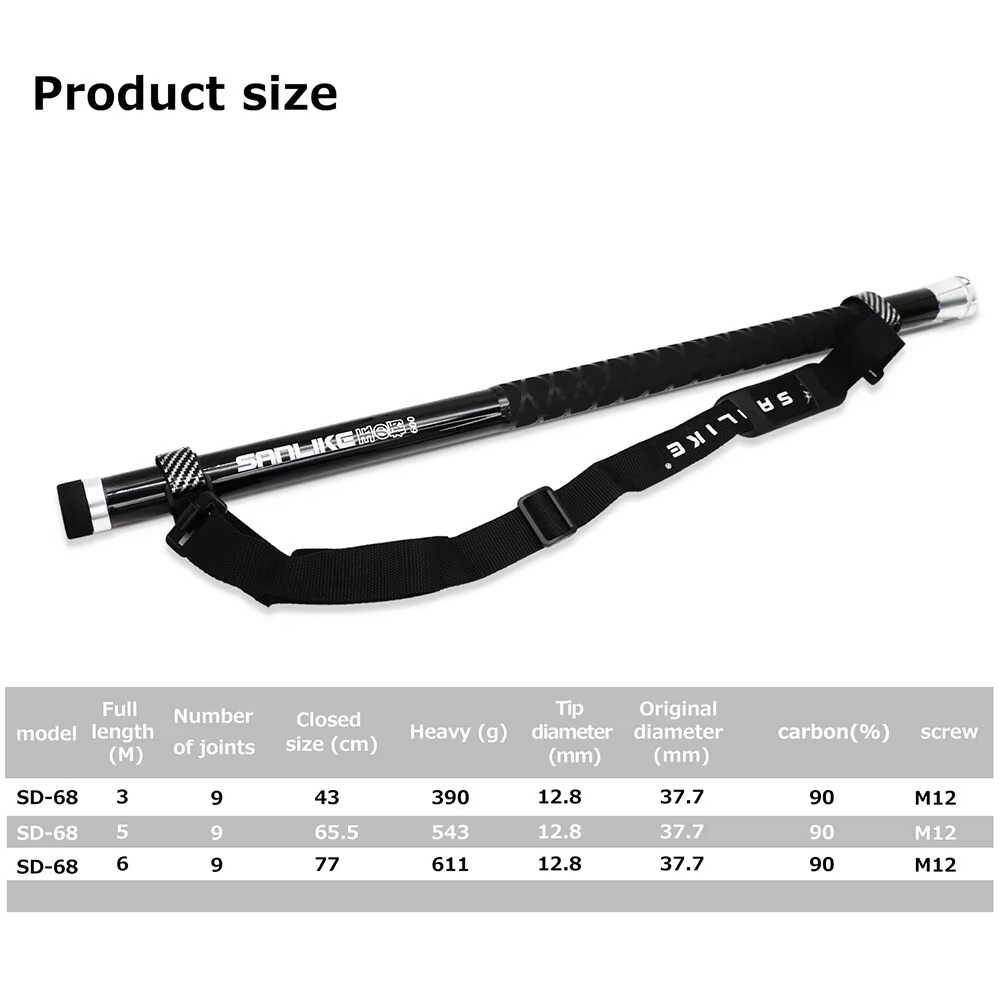 SANLIKE 3m Black Telescopic Ca - Fishing Equipment Net ulasan dan harga